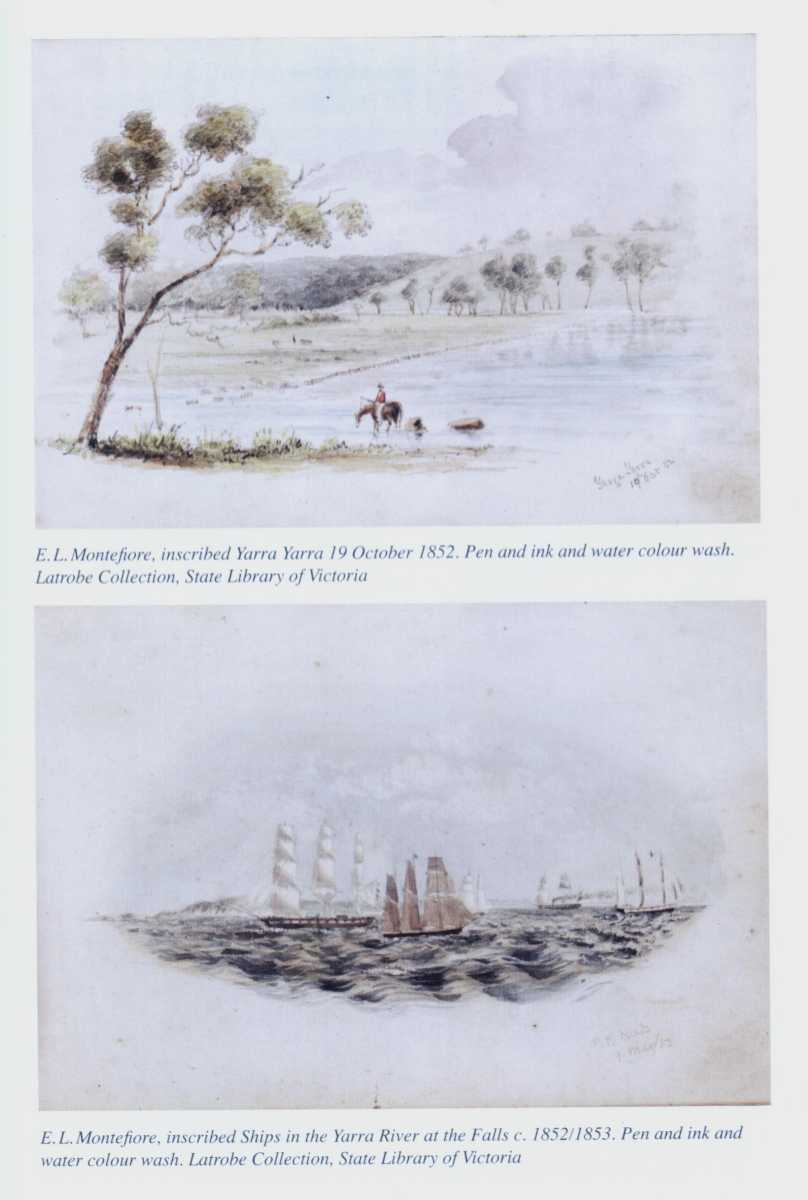 Images of two Pen and Ink and water colour wash paintings
by E.I. Montefiore