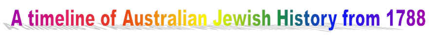 Timeline of Australian Jewish History since 1788